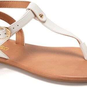 Women T-Strap Flat Sandals Summer Casual Dress Shoes with Adjustable Buckle